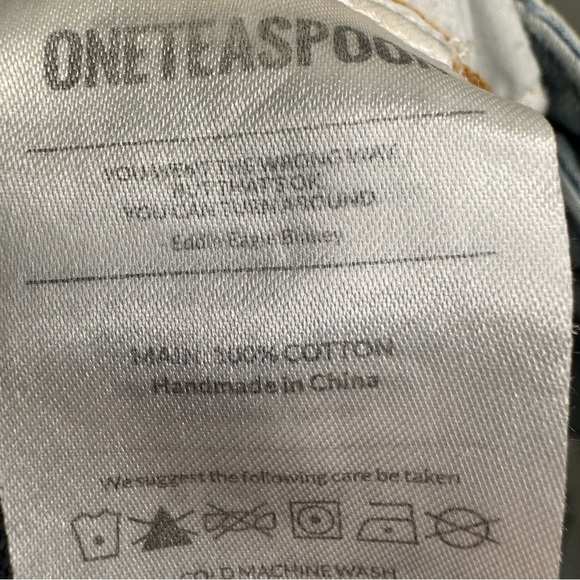 One Teaspoon High Waist Bonita Bleached Raw Hem Denim Jean Shorts Size 28 - Picture 5 of 14